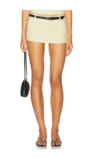 Rhode Mini Skirt in Soft Lemon | Revolve Clothing (Global)