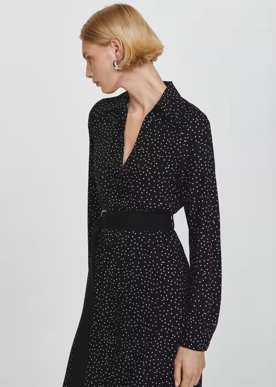 Polka-dots shirt dress -  Women | Mango USA | MANGO (US)