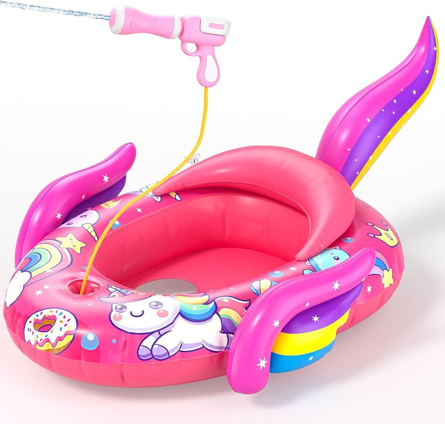 Unicorn Pool Floats for Kids with Water Gun, Toddler Inflatable Pool Toys for Kids Age 3-8 Years ... | Amazon (CA)