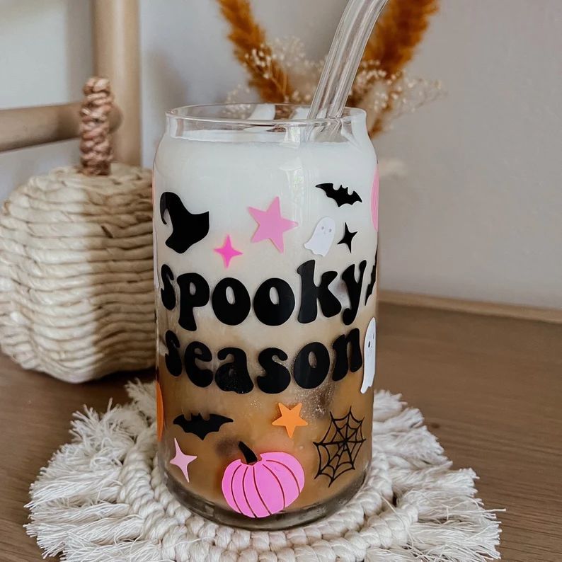 Cute Spooky Season Glass Cup | Etsy (US)