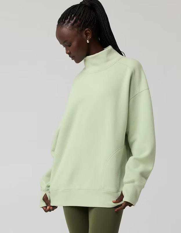 OFFLINE By Aerie Cloud Fleece Oversized Mockneck Sweatshirt | Aerie