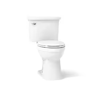 KOHLER Elmbrook 12 in. Rough In 2-Piece 1.28 GFP Single Flush Elongated Chair Height Toilet in Wh... | The Home Depot