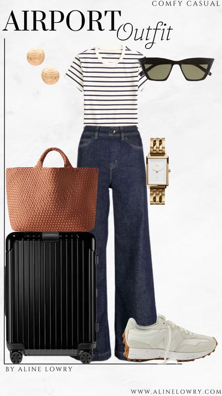 Casual chic airport outfit idea - stretchy jeans from Spanx that are comfortable and flattering. Travel outfit 

#LTKU #LTKStyleTip #LTKTravel