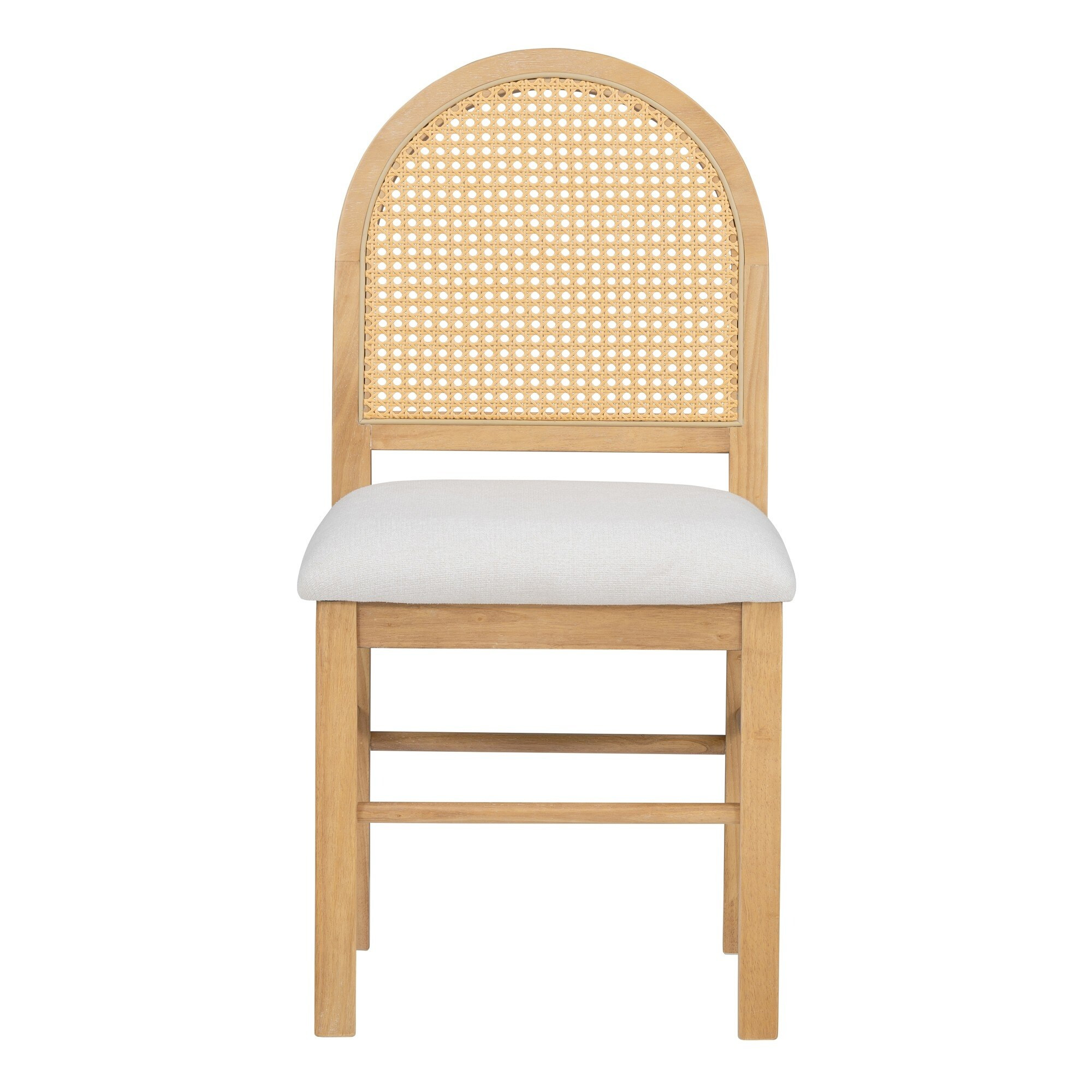 4 Retro Upholstered Chairs with Rattan Backrests | Bed Bath & Beyond