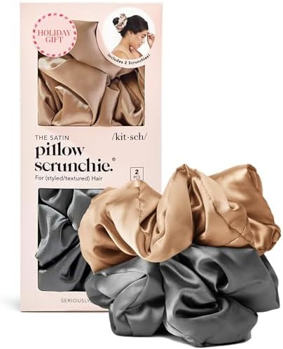 Kitsch Satin Scrunchies for Women - No Crease Hair Ties for Girls | Big Scrunchies for All Hair T... | Amazon (US)