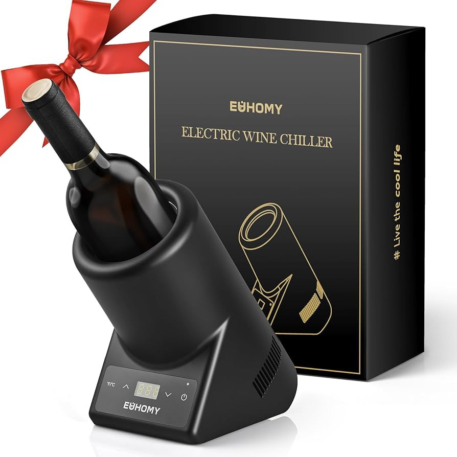 EUHOMY Wine Chiller Electric, Portable Wine Bottle Chiller for 750ml Wine & Champagne, Single Bot... | Amazon (US)
