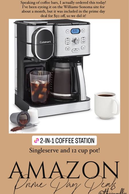 Two in one coffee maker! Single serve coffee maker, and a pot on the other side! $50 off for Amazon prime day! I ordered!! // amazon kitchen, kitchen appliance 

#LTKhome #LTKxPrimeDay #LTKFind
