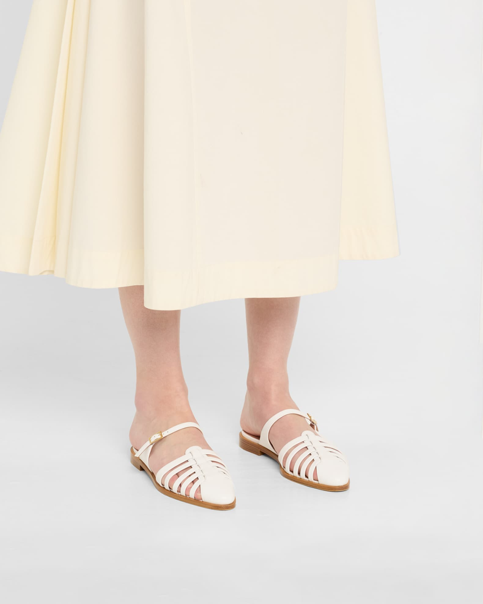 Eleonora Leather Fisherman Mule Sandals | Neiman Marcus