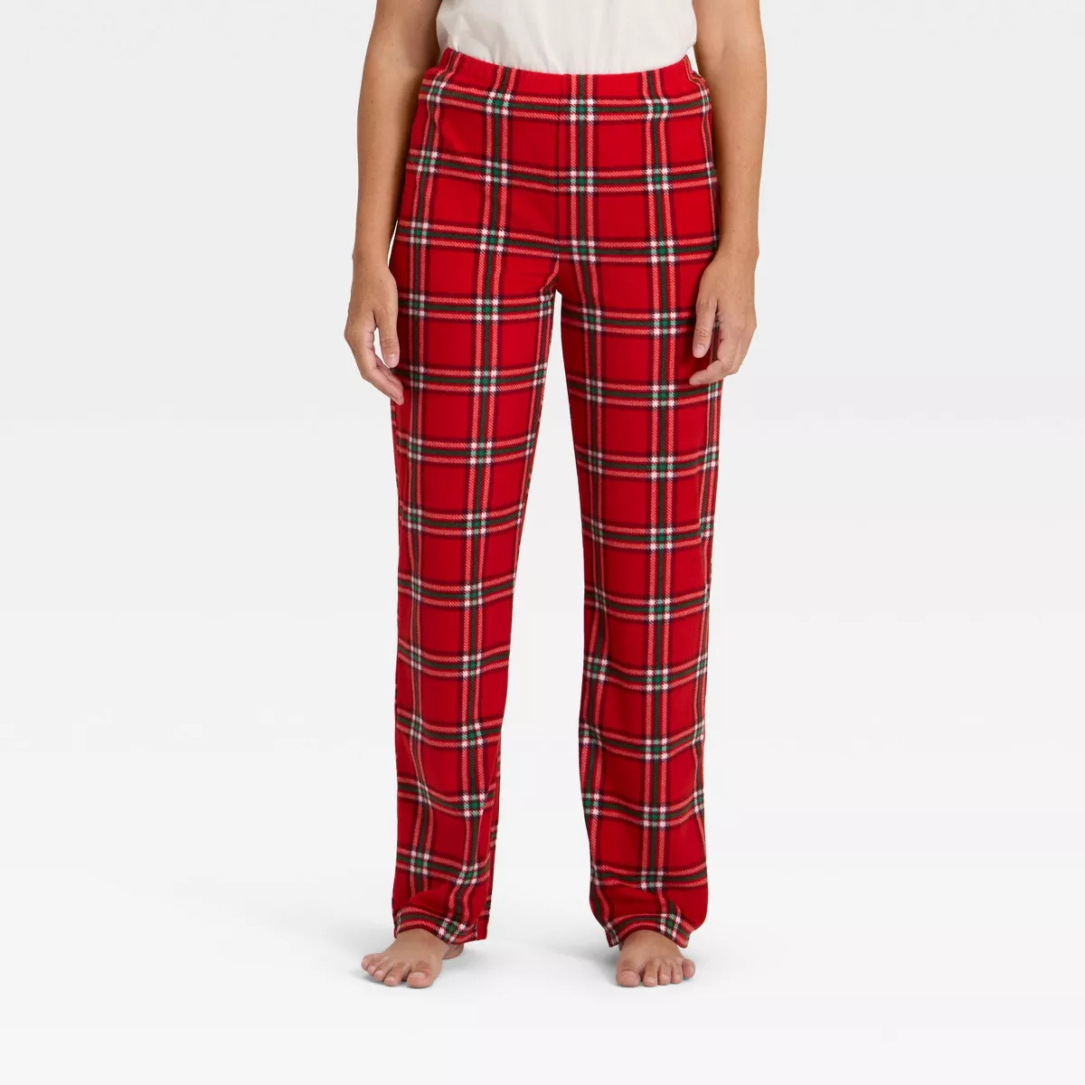 Women's Plaid Microfleece Holiday Matching Family Pajama Pants - Wondershop™ Red | Target