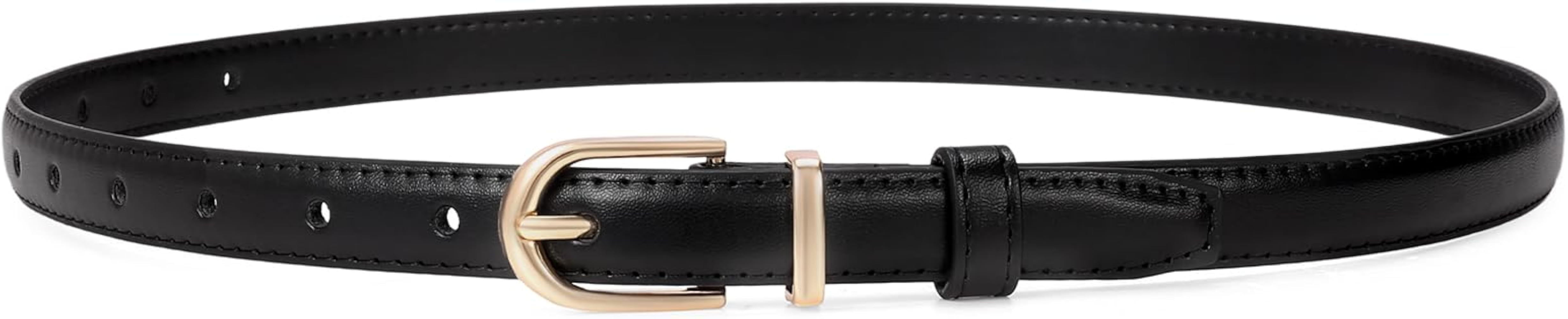Women Genuine Leather Waist Belt for Jeans Pants Dresses Elegant Thin Ladies Belts with Gold Pin ... | Amazon (US)