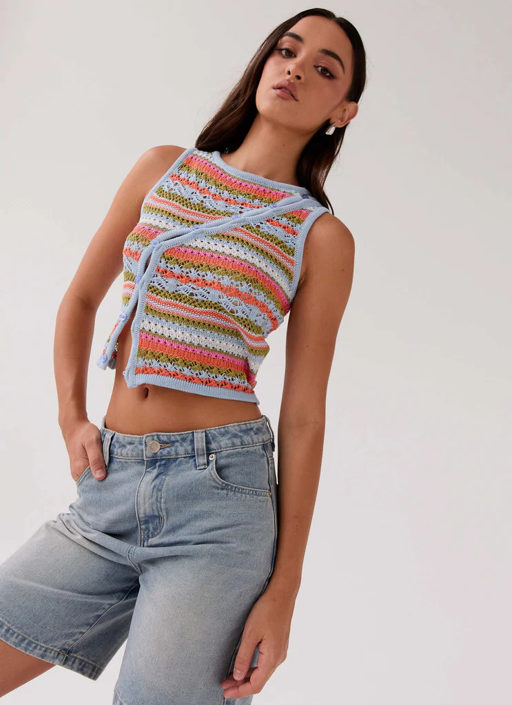Peppermayo Exclusive -  Chromatic Charm Knit Top - Citrus Oasis | Peppermayo (Global)