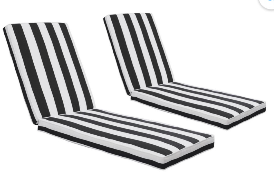 2 Pieces Set Outdoor Lounge Chair Cushions (Black+White Stripes-2 pcs)

#LTKHome #LTKSeasonal
