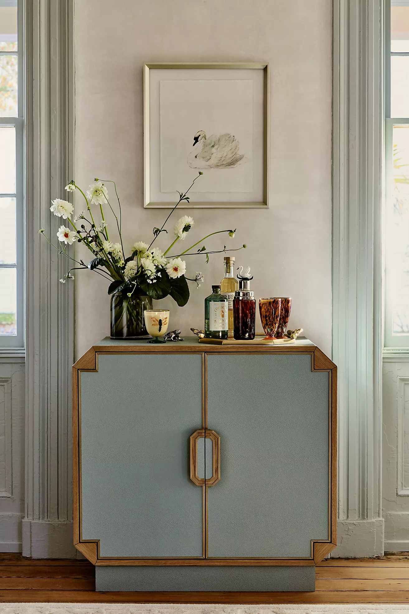 Dakota Shagreen Bar Cabinet | Anthropologie (US)