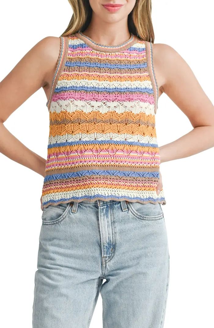 Stripe Mixed Stitch Sleeveless Sweater | Nordstrom