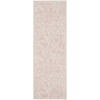 Nourison Whimsicle Pink 2 ft. x 6 ft. Floral Contemporary Kitchen Runner Area Rug 832191 - The Ho... | The Home Depot