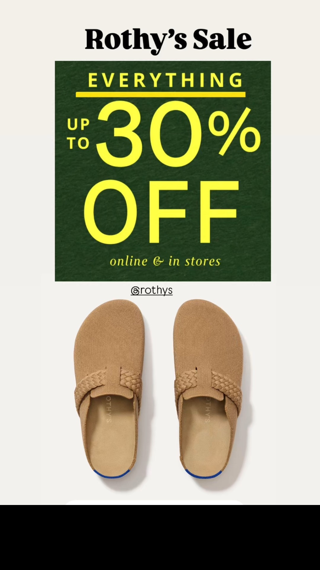 Rothy’s braided clogs
True to size 
(I tried a 7 but they felt too snug at the toe box when walking so I preferred my true size) 

#LTKCyberWeek #LTKSaleAlert