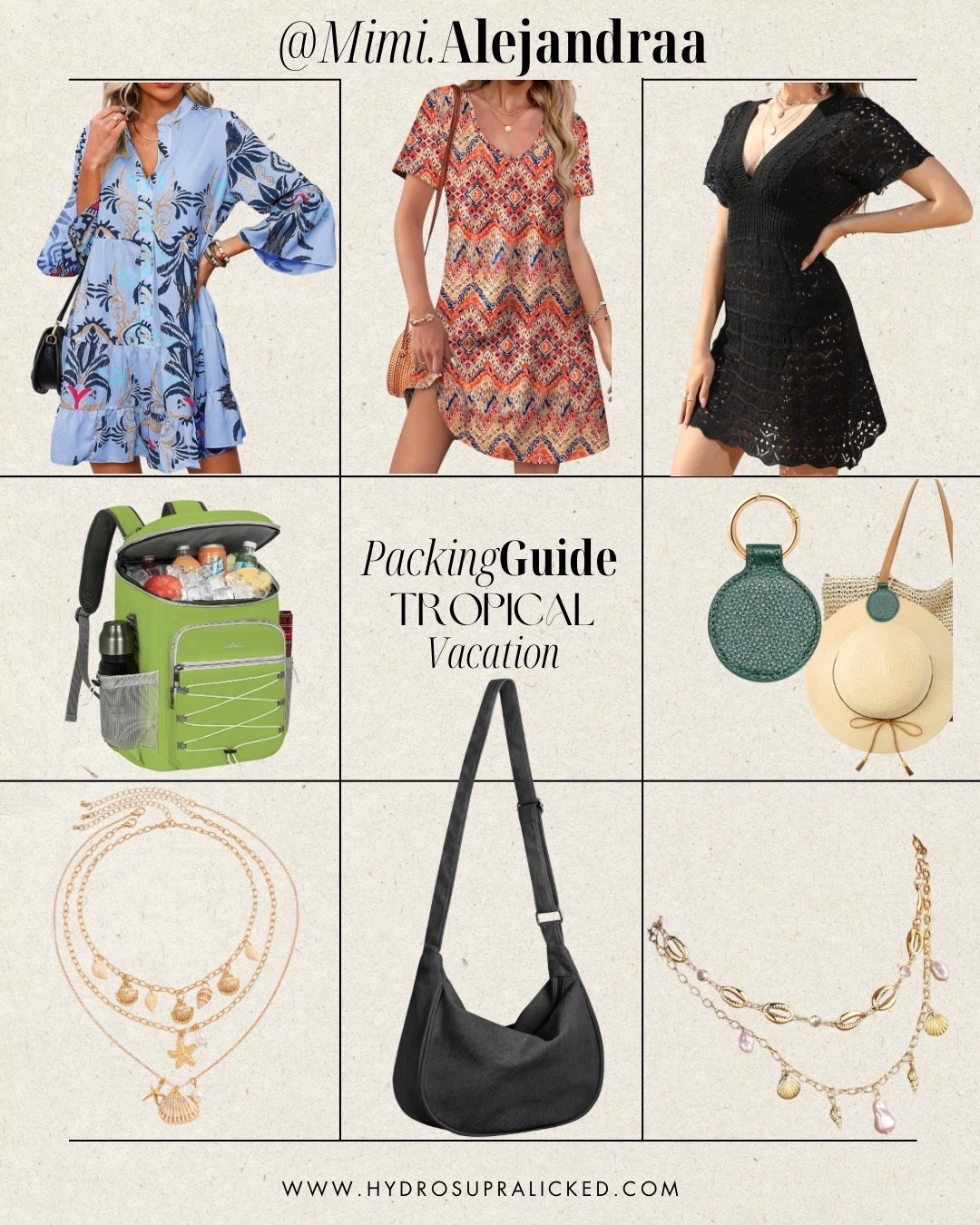 Gift guide: Travel edit for Tropical vacation.
 
I am packing these for this month’s holiday vacation. Easy light dresses that double as coverups. Dainty gold toned costume jewelry from Amazon. 
Waterproof backpack for cool drinks on the beach or doing grocery hauls.
Easy to clean and wear cross body bag. 
Don’t forget the hat clip so can clip hat when indoors dining between adventures .

#LTKHoliday #LTKCyberWeek #LTKTravel