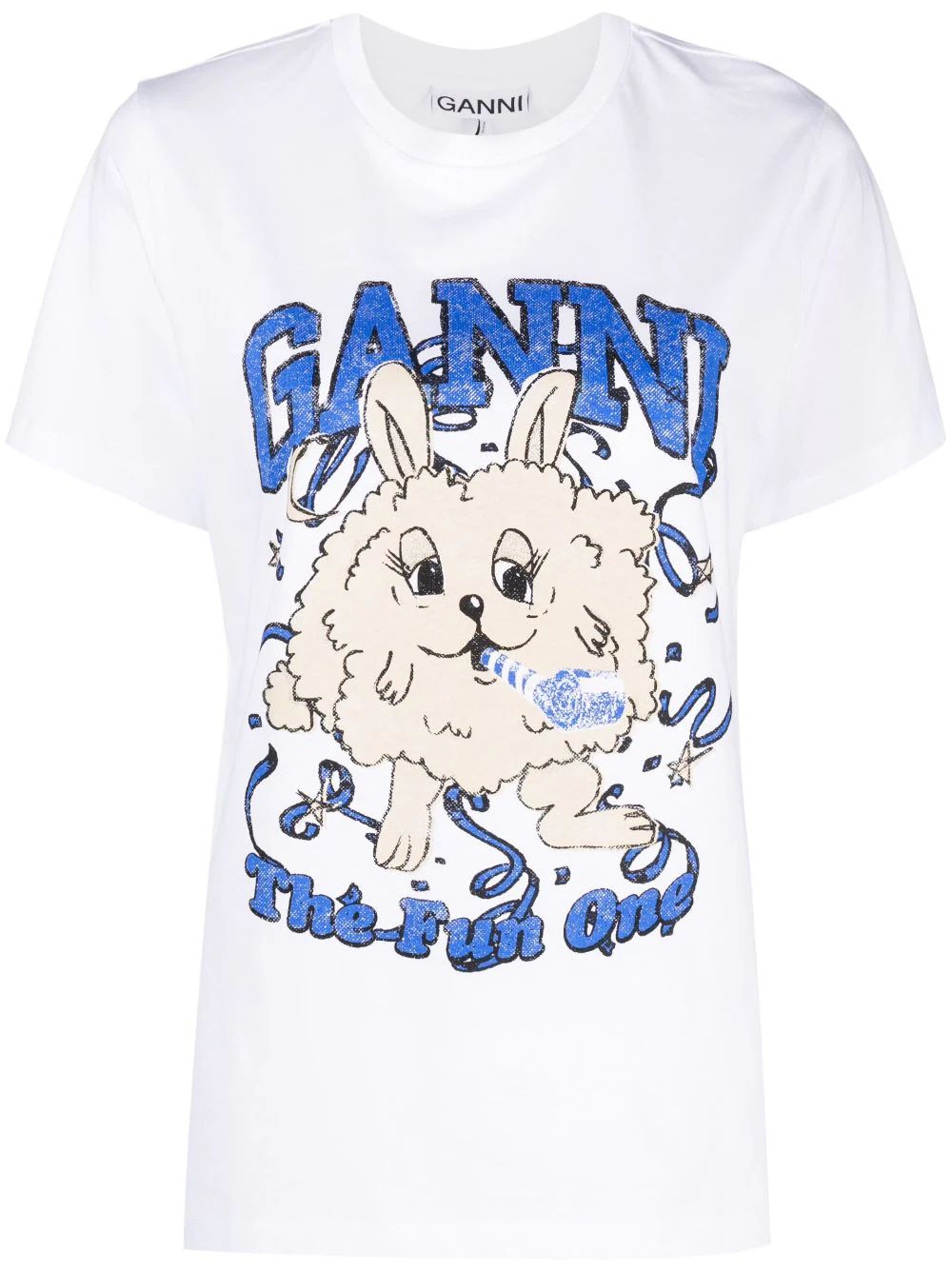 GANNI graphic-print Organic Cotton T-shirt - Farfetch | Farfetch Global