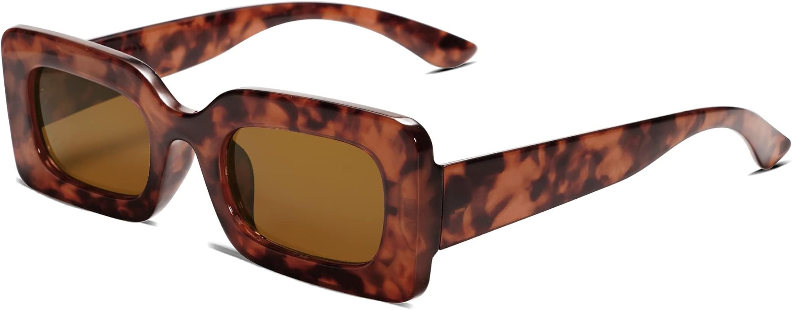 SOJOS Retro 90s Nude Rectangle Sunglasses Womens Mens Trendy Chunky Glasses | Amazon (US)