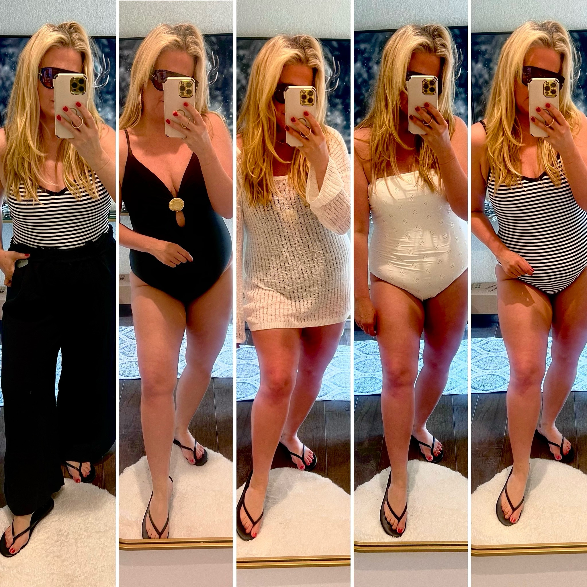 ✨Tap the bell above for daily look good, feel good style inspiration and luxury looks for less.

⬇️Sizing information:
1. Large denim top need medium
2. Black swimsuit large
3. White swimsuit large 
4. Swim cover large
5. Stripe swimsuit large
6. Black swim cove pants large and need medium.


Target vacation outfit, spring break, swimsuit, swim cover, sandals

👑"Helping you look good, feel good!" - Lindsey Denver

Swimsuit Women's swimsuit Bathing suit Beachwear Swimwear Bikini One-piece swimsuit Tankini Monokini Halter swimsuit Bandeau swimsuit High-waisted swimsuit Triangle bikini Push-up swimsuit Ruffled swimsuit Strapless swimsuit Cutout swimsuit Plus-size swimsuit Maternity swimsuit Sports swimsuit Long-sleeve swimsuit Retro swimsuit Floral swimsuit Polka dot swimsuit Striped swimsuit Animal print swimsuit Solid color swimsuit Tummy control swimsuit Underwire swimsuit Rash guard Swimsuit cover-up Sarong Beach dress Kaftan Board shorts Swim skirt Swim shorts Swim cap Swim goggles Flip-flops
over 40, over 50, fashion over 40, pear shape, apron belly, Midsize style, midsize mom, curvy outfits, size 10 style, midsize winter outfits, size 10 style, size 12, size 12 style, size 14, winter fashion


Follow my shop @Over40andmidlife on the @shop.LTK app to shop this post and get my exclusive app-only content!

#liketkit #LTKOver40 #LTKSwim #LTKPlusSize
@shop.ltk
https://liketk.it/533dJ