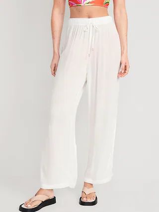 High-Waisted Lightweight Wide-Leg Cover-Up Pants for Women | Old Navy (US)