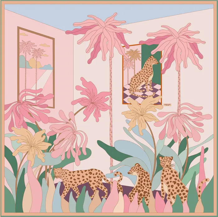 Double Sided Silk Scarf Of Indoor Forest | Nordstrom