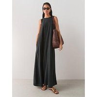 The Very Collection Volume Hem Sleeveless Midaxi Dress, Black, Size 18, Women | Very (UK)