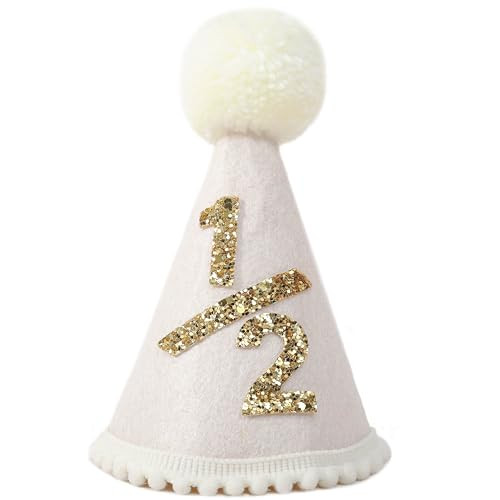 WAWUO White Half Birthday Hat for Baby Party - White 1/2 Birthday Hat - COSTUME HEADWEAR, Baby Party Supplies | Amazon (US)