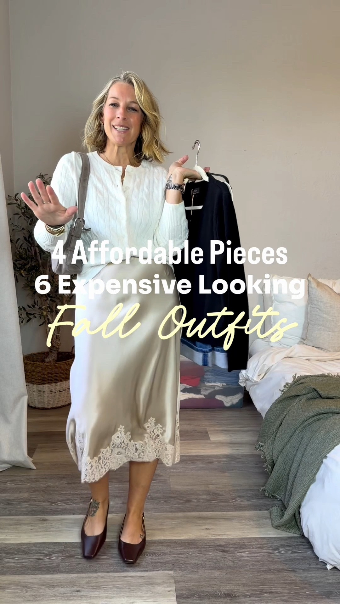 THIS is how I want to shop for fall. 👏🏼
Not 6 completely different outfits — just really good pieces that I can keep mixing and wearing different ways. @Quince for the win #quincepartner
I started with:
🤍 an ivory cable-knit cardigan [M]
🖤 a black cashmere cardigan [M]
👖 medium-wash barrel jeans [8 reg]
✨ a lace-trim satin skirt [M]
Then swapped the shoes + bags and suddenly…6 completely different looks.
And every single one gives that elevated, expensive-looking fall vibe without the designer price tag.
Which outfit wins — 1, 2, 3, 4, 5 or 6?

#LTKselfcare #LTKActive #LTKSeasonal