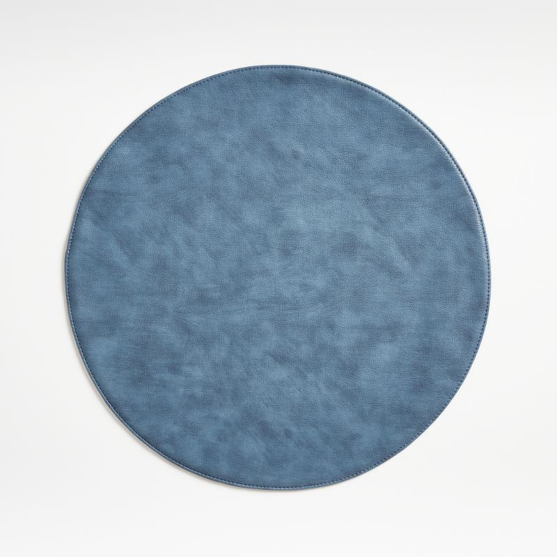 Maxwell Blue Round Easy-Care Placemat + Reviews | Crate & Barrel | Crate & Barrel