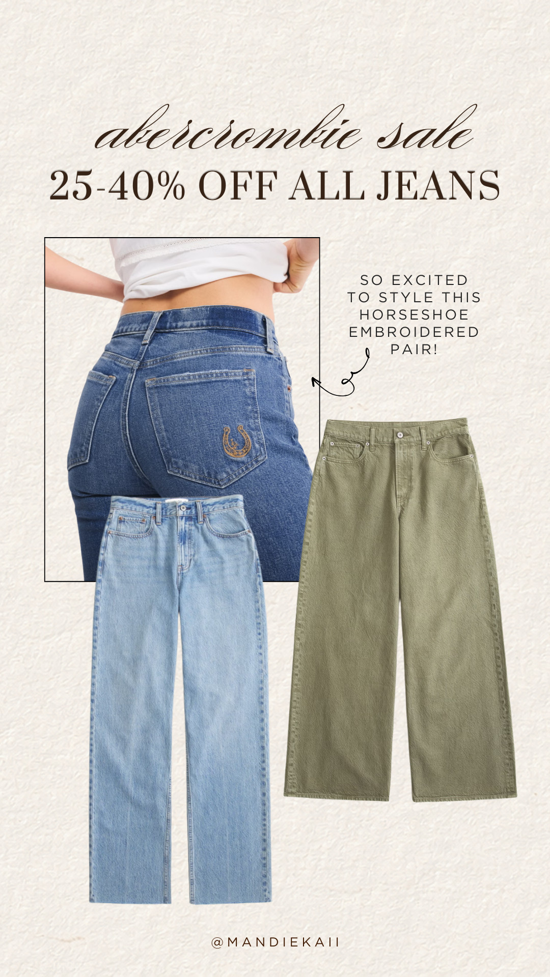 What I ordered from the Abercrombie Denim sale! Use code DENIMAF for an extra 15% off!! 

 #LTKgrwm #LTKootd #LTKSeasonal