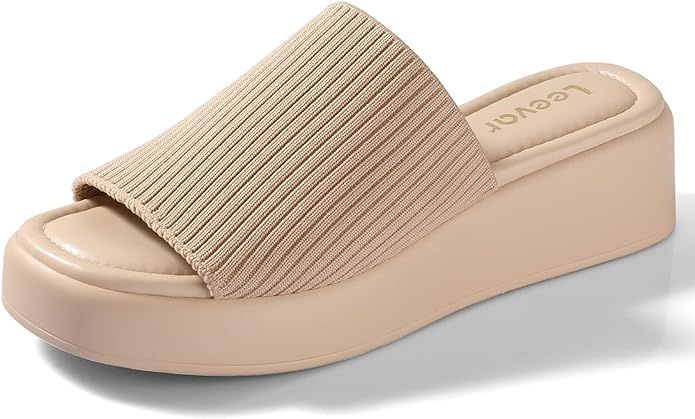 Leevar Platform Sandals for Women - Soft Memory Foam Padded Platform Wedges Sandals - Womens Back... | Amazon (US)