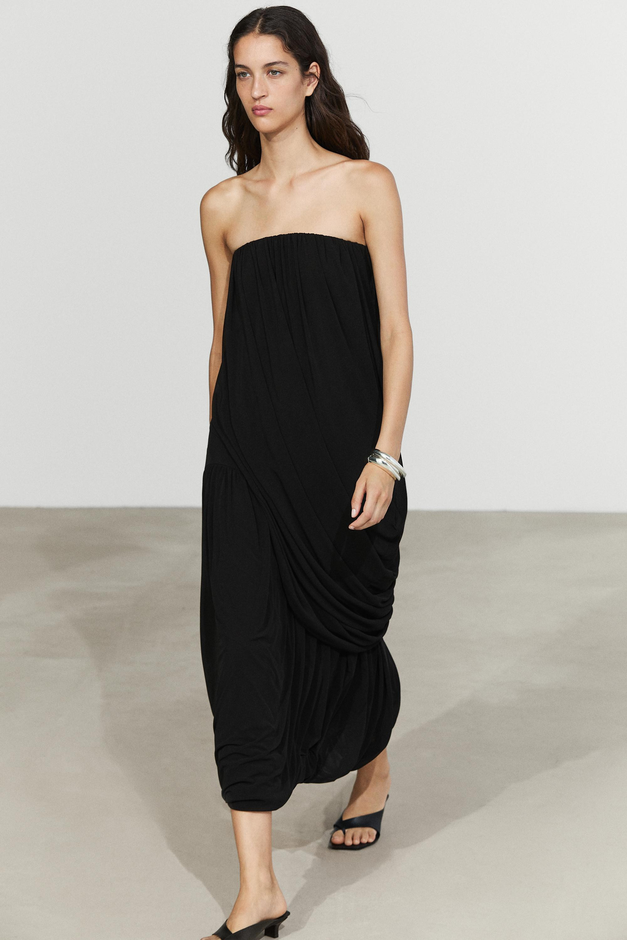 Strapless flowing top | Massimo Dutti UK