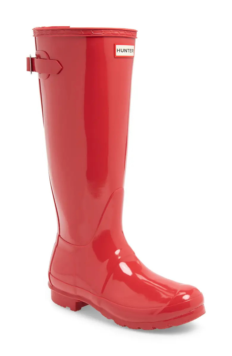 Hunter Adjustable Back Gloss Rain Boot (Women) | Nordstrom
