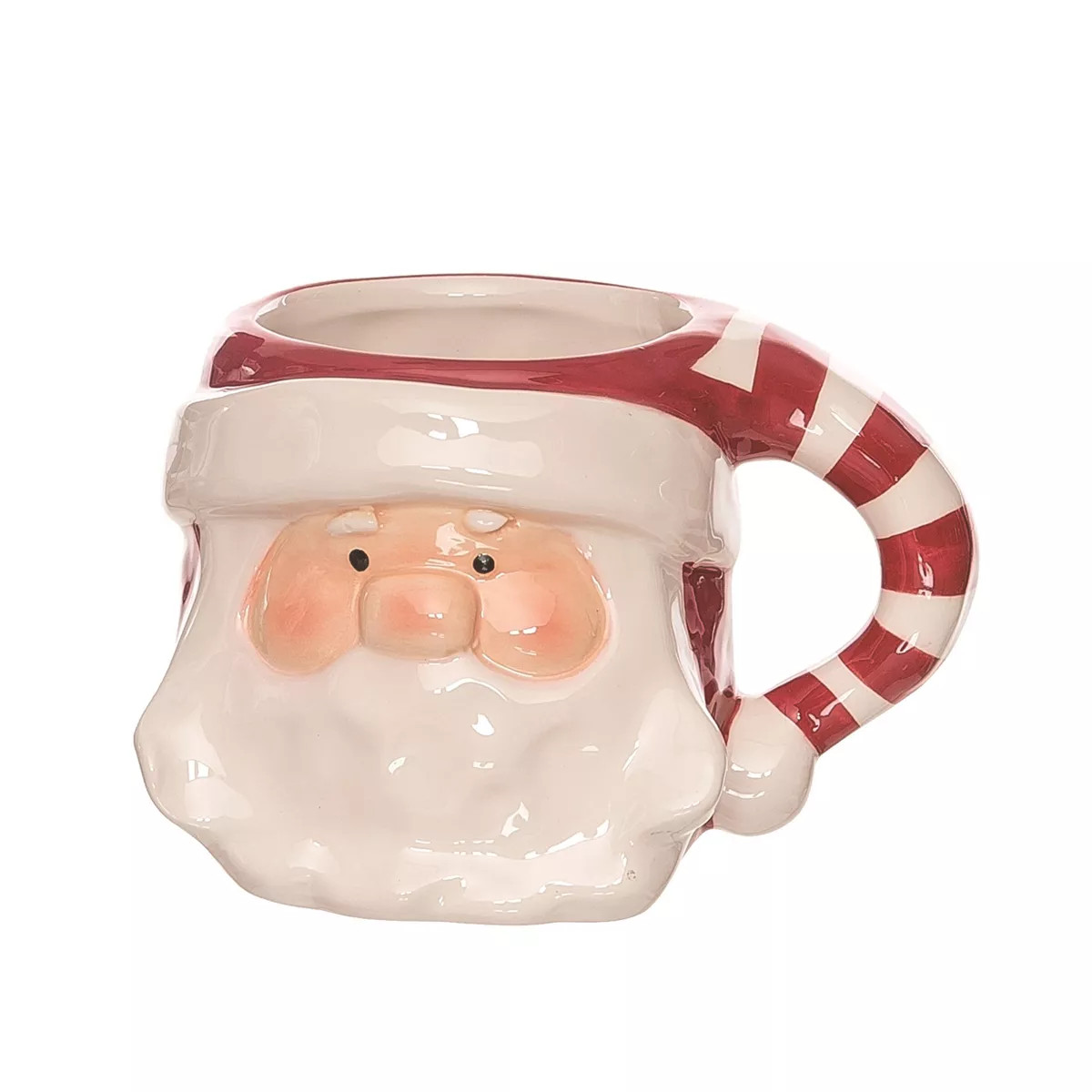 Transpac Dolomite 5.6 in. Multicolor Christmas Sculpted Santa Mug | Target