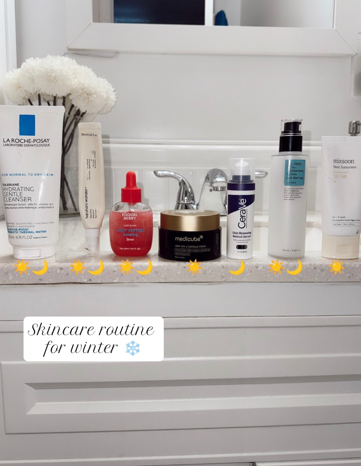 ☀️ DAYTIME ROUTINE – “Step-by-Step List”
	•	Cleansing 
	•	Vitamin C – antioxidant serum
	•	EQQUALBERRY NAD+ Peptide Serum – repairing serum
	•	Eye cream – amount of one rice grain per eye
	•	Moisturizer – rich in ceramides or humectants
	•	Sunscreen 

💡 Tip: Wait 30–60 seconds between applying the Vitamin C serum and the EQQUALBERRY serum.

 🌙 Nighttime Skincare Routine – Step-by-Step

	1.	Gentle Cleanser – wash your face with a mild cleanser.
	2.	Retinol – use a pea-sized amount, avoiding the eye area.
	3.	EQQUALBERRY NAD+ Serum – follow with this repairing serum.
	4.	Eye Cream – apply as usual.
	5.	Moisturizer – finish with your regular moisturizer.

Optional for Dry Skin:
	•	Use the “sandwich method” → apply moisturizer both before and after retinol.

#LTKselfcare #LTKBeauty #LTKSeasonal
