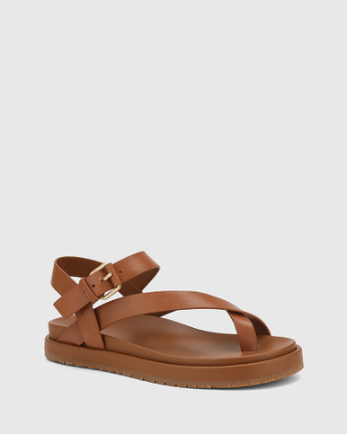 Bonie Dark Cognac Leather Sandal | Wittner