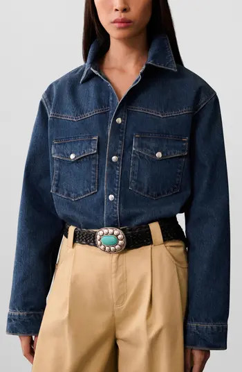 MANGO Oversize Denim Shirt | Nordstrom | Nordstrom