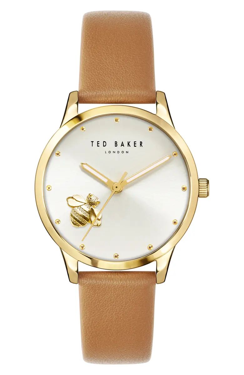 Fitzrovia Bee Leather Strap Watch, 34mmTED BAKER LONDON | Nordstrom