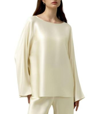 Silk Charmeuse Crewneck Top | Bloomingdale's (US)