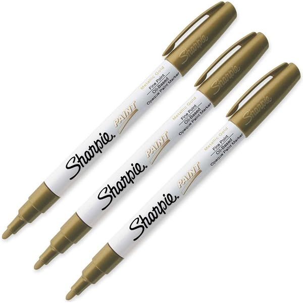 Sharpie Oil-Based Paint Marker, Medium Point, 3-Count (Metallic Gold) | Amazon (US)