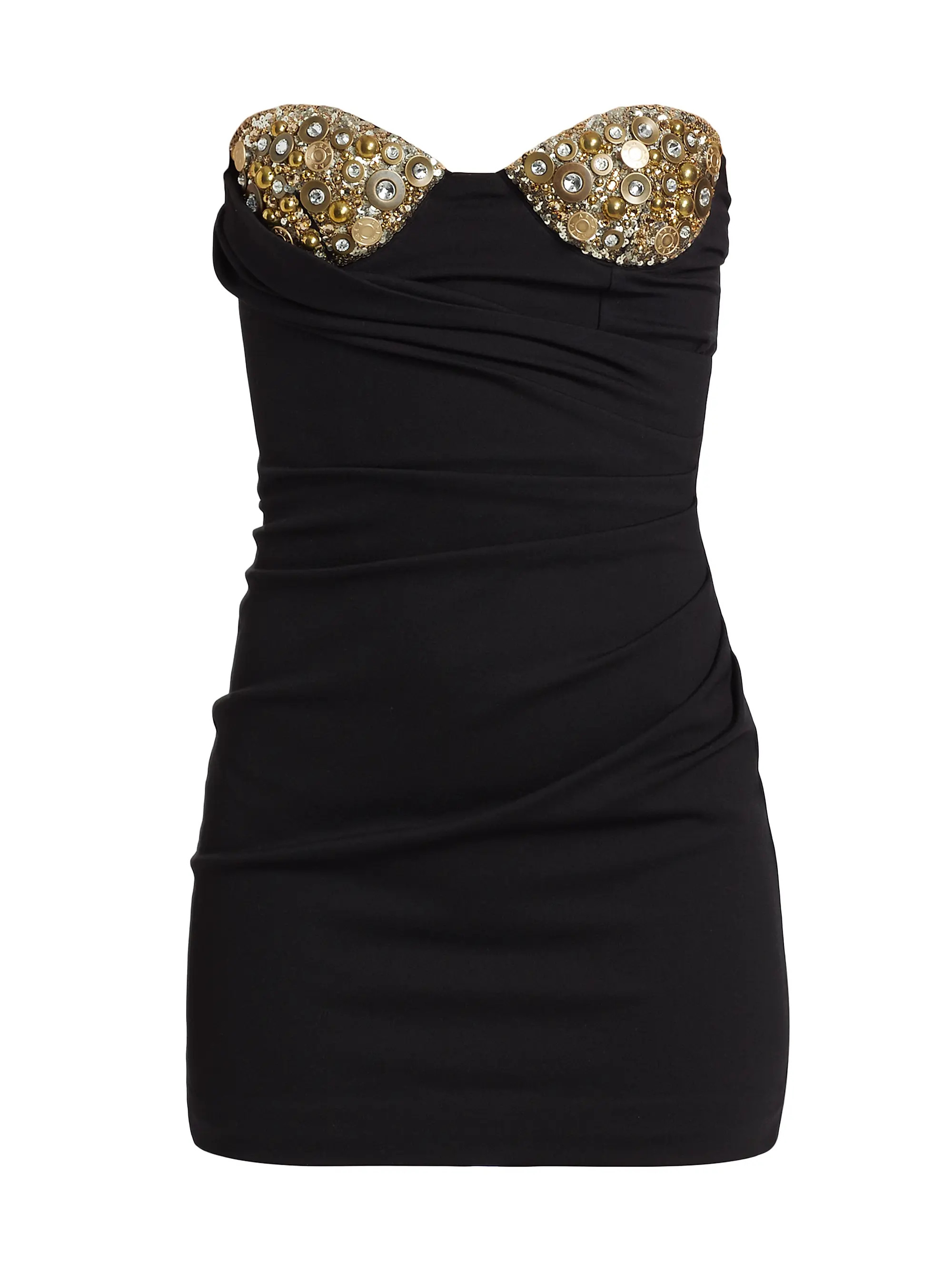 Embellished Ruched Strapless Minidress | Saks Fifth Avenue