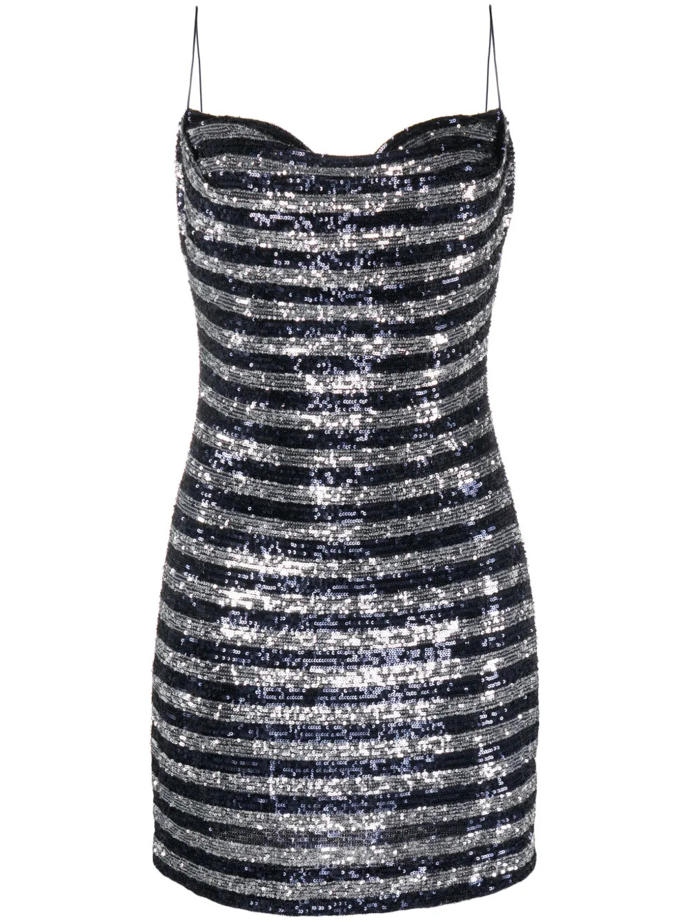 Balmain Striped sequinned-tulle Minidress | Blue | FARFETCH BH | Farfetch Global