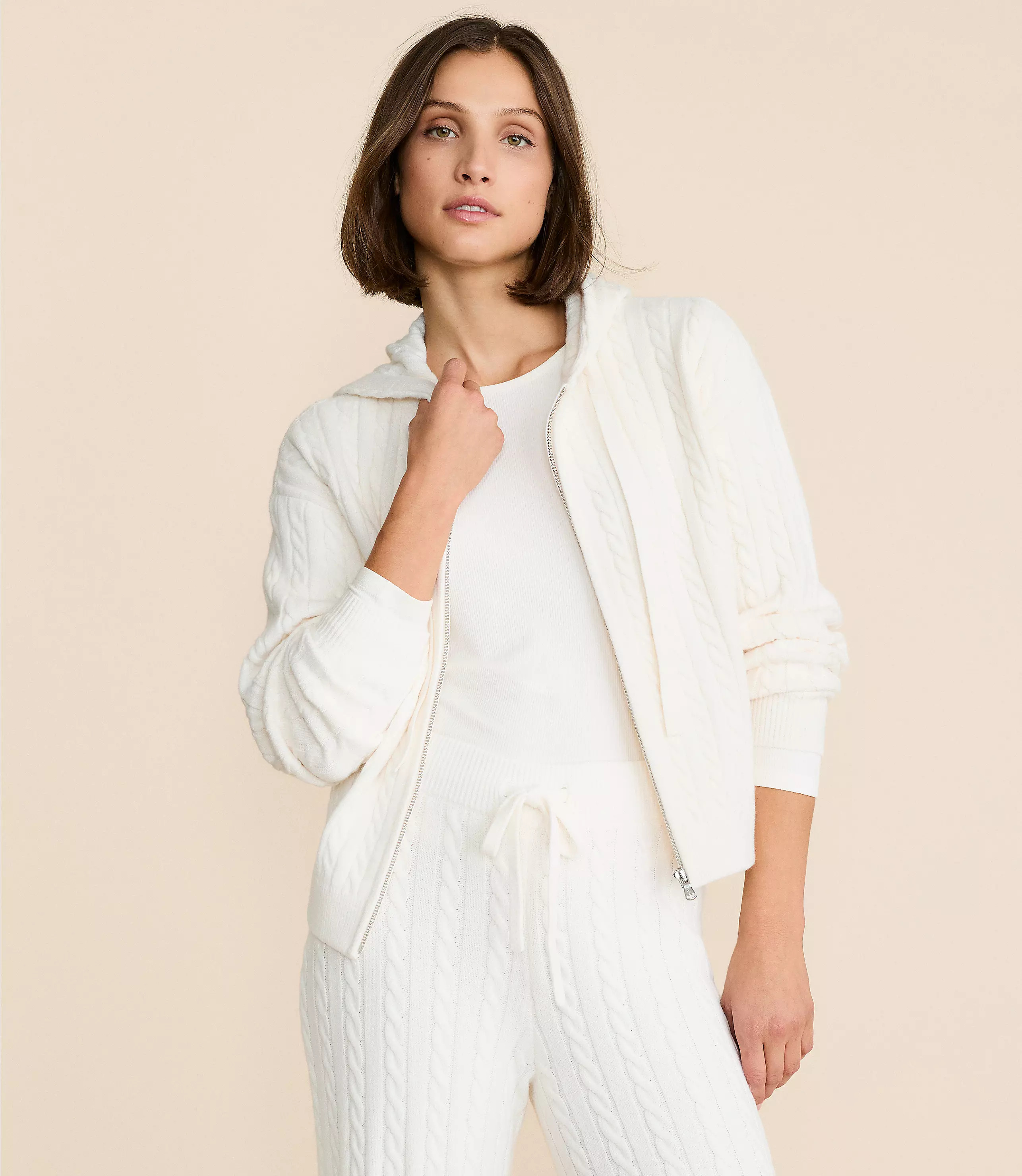 Lou & Grey Cable Hoodie Sweater | LOFT