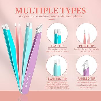 7pcs Eyebrow Tweezers Set for Women Precision Plucker with Brow Scissors & Razor & Spoolie for Fa... | Amazon (US)