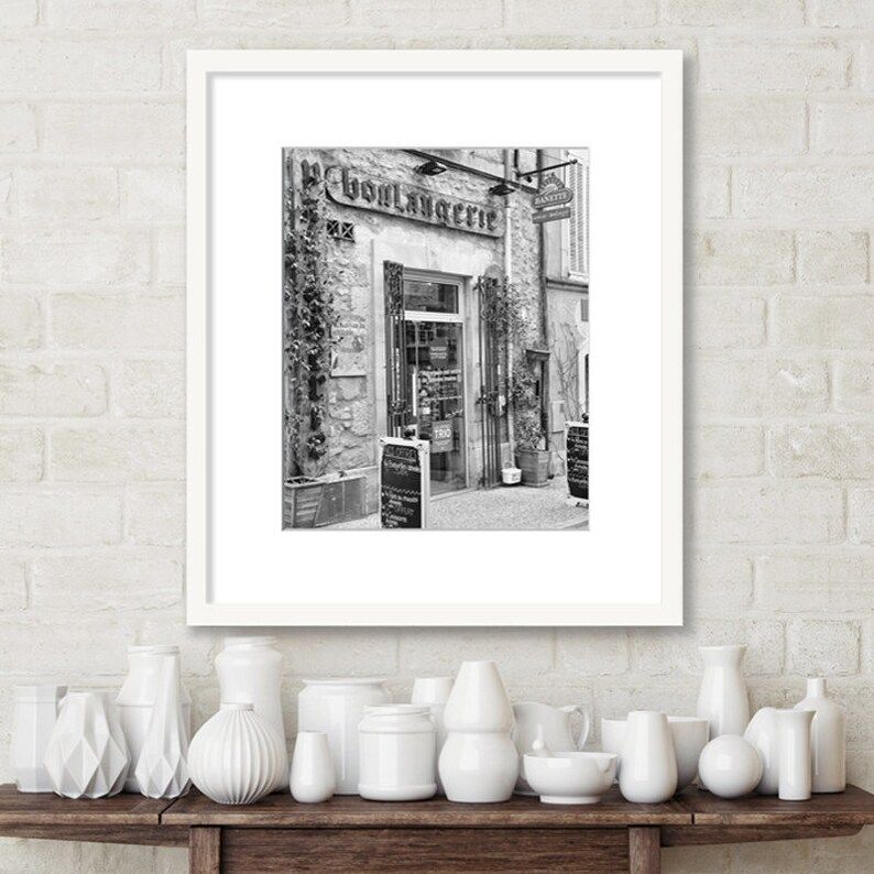 French Country Wall Art, Black and White Print, Bakery, Europe, Provence France, Rustic Wall Art,... | Etsy (US)