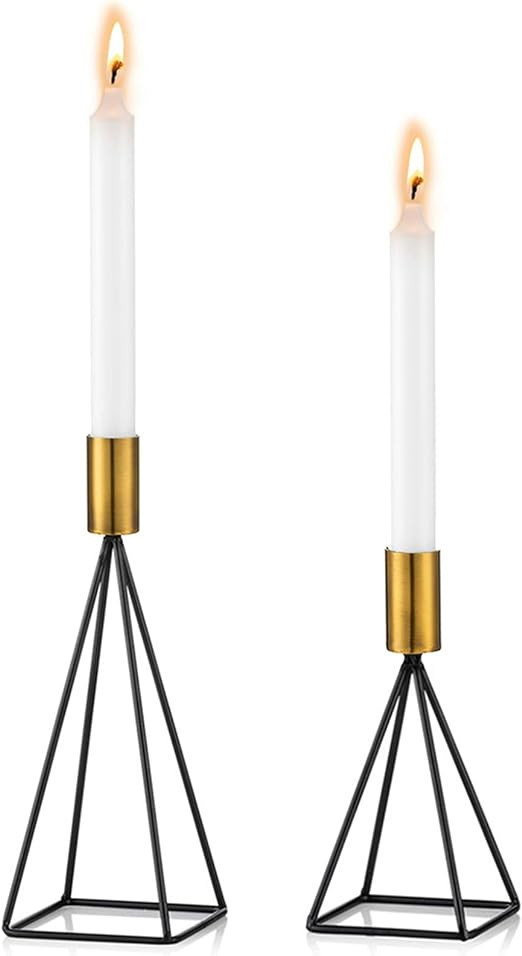 Sziqiqi Taper Candle Holders Candlestick Holder Set of 2, Modern Minimalist Decorative Centerpiec... | Amazon (US)