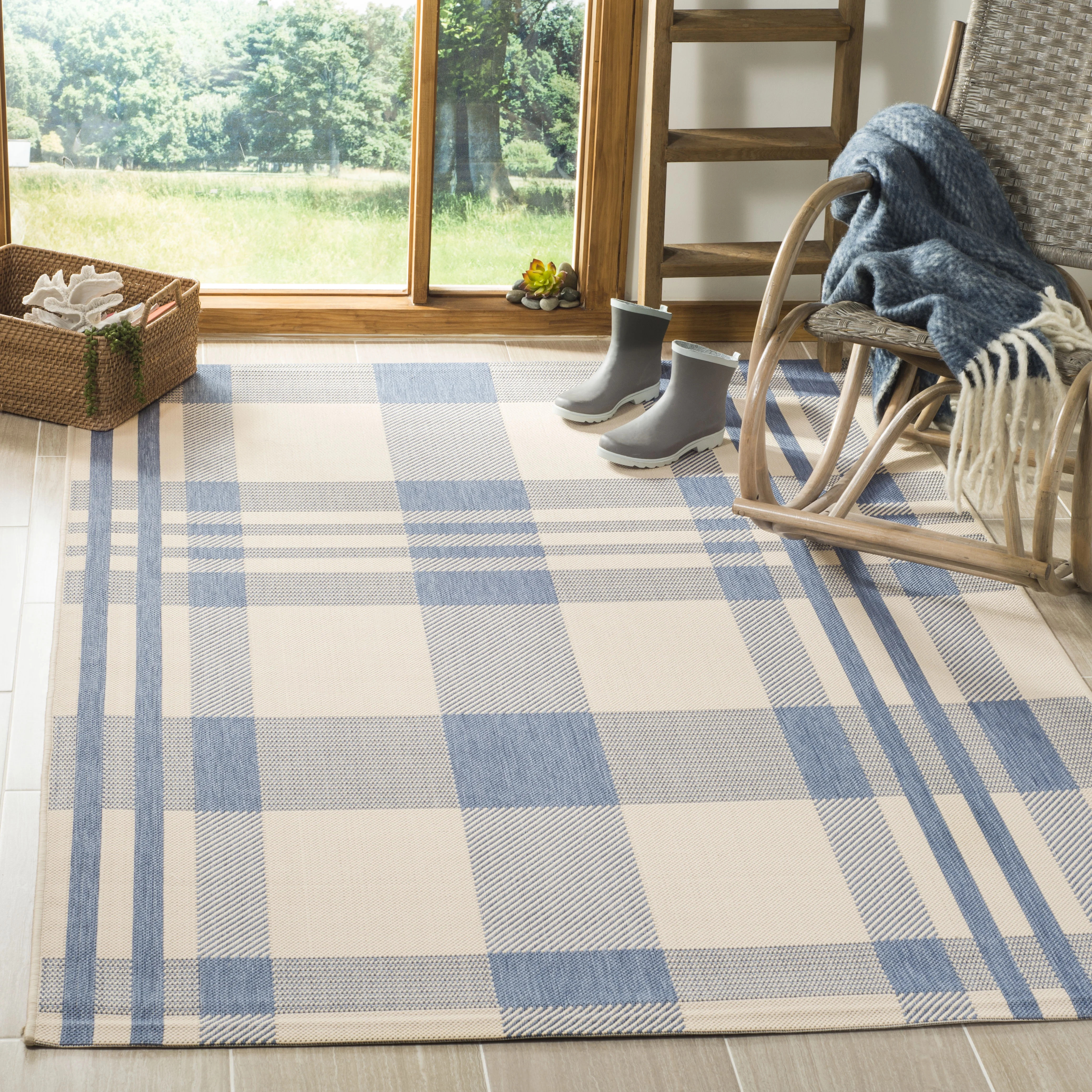 Safavieh Courtyard Benjamin Plaid Indoor/Outdoor Area Rug - Walmart.com | Walmart (US)