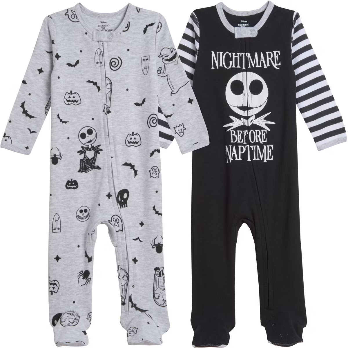 Disney Nightmare Before Christmas Jack Skellington Baby 2 Pack Zip Up Sleep N' Play Coveralls New... | Target