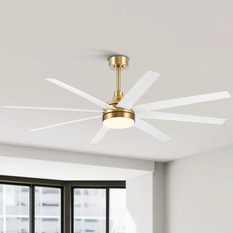 Jamii-Leigh 65/72/84 inch Large Indoor/Covered Outdoor Modern Ceiling Fan with Led Lights and Rem... | Wayfair North America